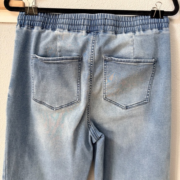 Sound Style Stretchy Denim Blue Drawstring Joggers w/Pockets Sz Medium - Picture 6 of 13